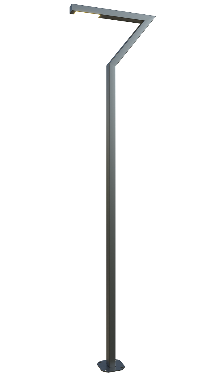Angular LED pole 16 ft. Lisbon OD 4x4 (Aluminum+powder coating) Two sides 180W 24300Lm
